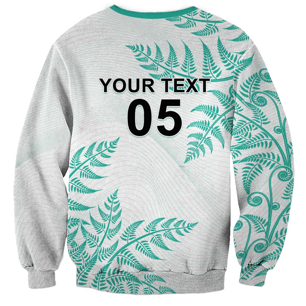 Custom New Zealand Football Sweatshirt Aotearoa Pride Aqua Version - Polynesian Pride