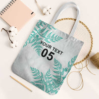 Custom New Zealand Football Tote Bag Aotearoa Pride Aqua Version - Polynesian Pride