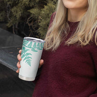 Custom New Zealand Football Tumbler Cup Aotearoa Pride Aqua Version - Polynesian Pride