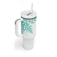 Custom New Zealand Football Tumbler With Handle Aotearoa Pride Aqua Version - Polynesian Pride