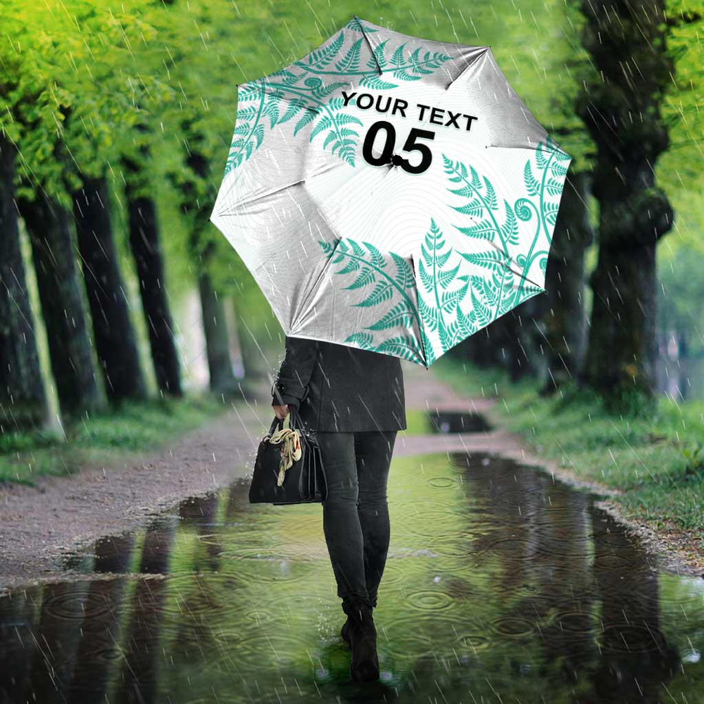 Custom New Zealand Football Umbrella Aotearoa Pride Aqua Version - Polynesian Pride
