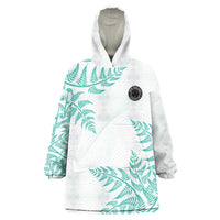 Custom New Zealand Football Wearable Blanket Hoodie Aotearoa Pride Aqua Version - Polynesian Pride
