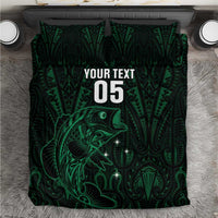 Custom New Zealand Fishing Bedding Set Maori Tribal Pattern - Polynesian Pride