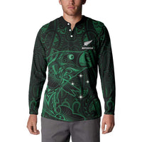 Custom New Zealand Fishing Button Sweatshirt Maori Tribal Pattern - Polynesian Pride