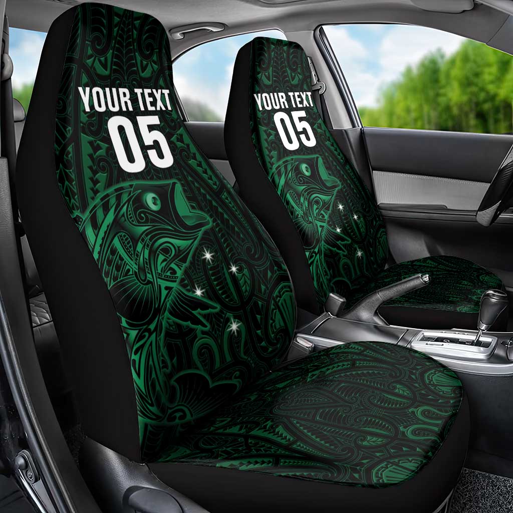Custom New Zealand Fishing Car Seat Cover Maori Tribal Pattern - Polynesian Pride