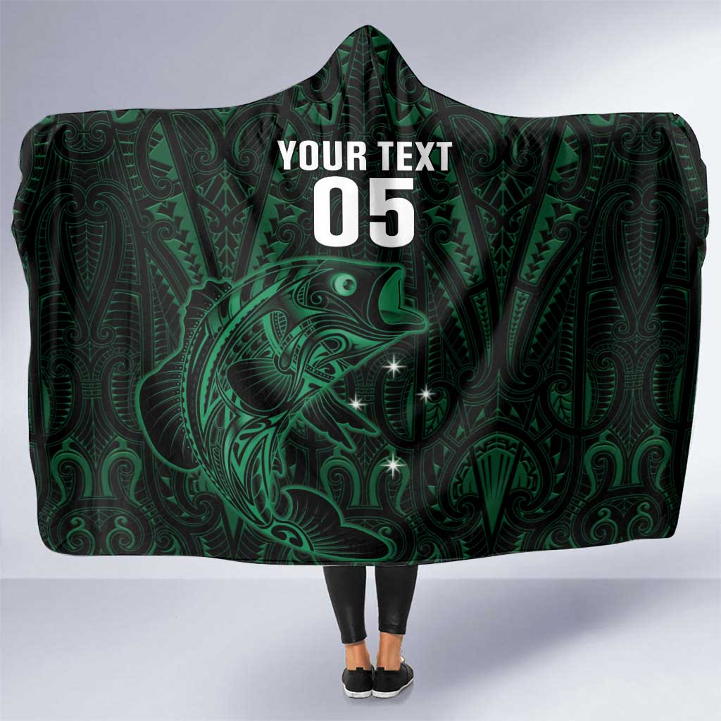 Custom New Zealand Fishing Hooded Blanket Maori Tribal Pattern - Polynesian Pride
