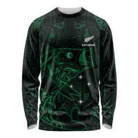 Custom New Zealand Fishing Long Sleeve Shirt Maori Tribal Pattern - Polynesian Pride