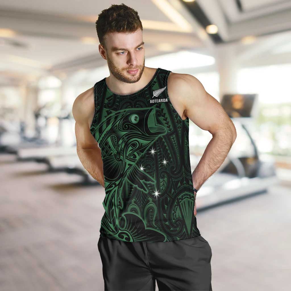 Custom New Zealand Fishing Men Tank Top Maori Tribal Pattern - Polynesian Pride