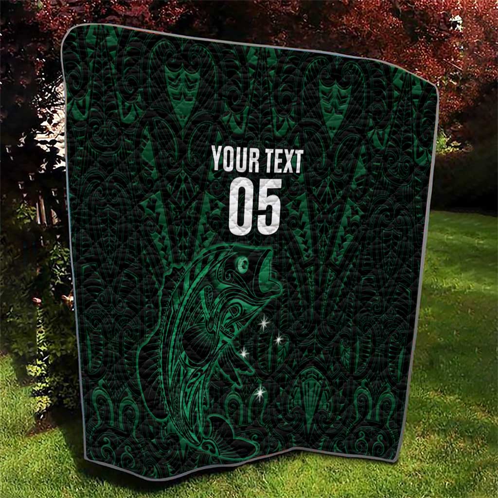 Custom New Zealand Fishing Quilt Maori Tribal Pattern - Polynesian Pride