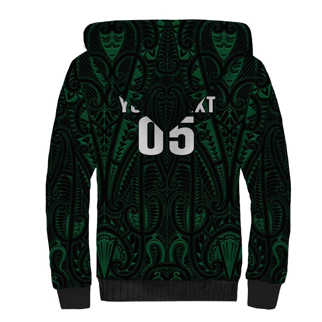 Custom New Zealand Fishing Sherpa Hoodie Maori Tribal Pattern - Polynesian Pride