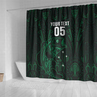 Custom New Zealand Fishing Shower Curtain Maori Tribal Pattern - Polynesian Pride