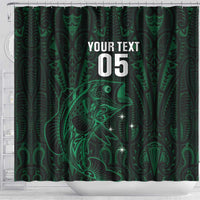 Custom New Zealand Fishing Shower Curtain Maori Tribal Pattern - Polynesian Pride