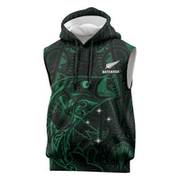 Custom New Zealand Fishing Sleeveless Hoodie Maori Tribal Pattern - Polynesian Pride