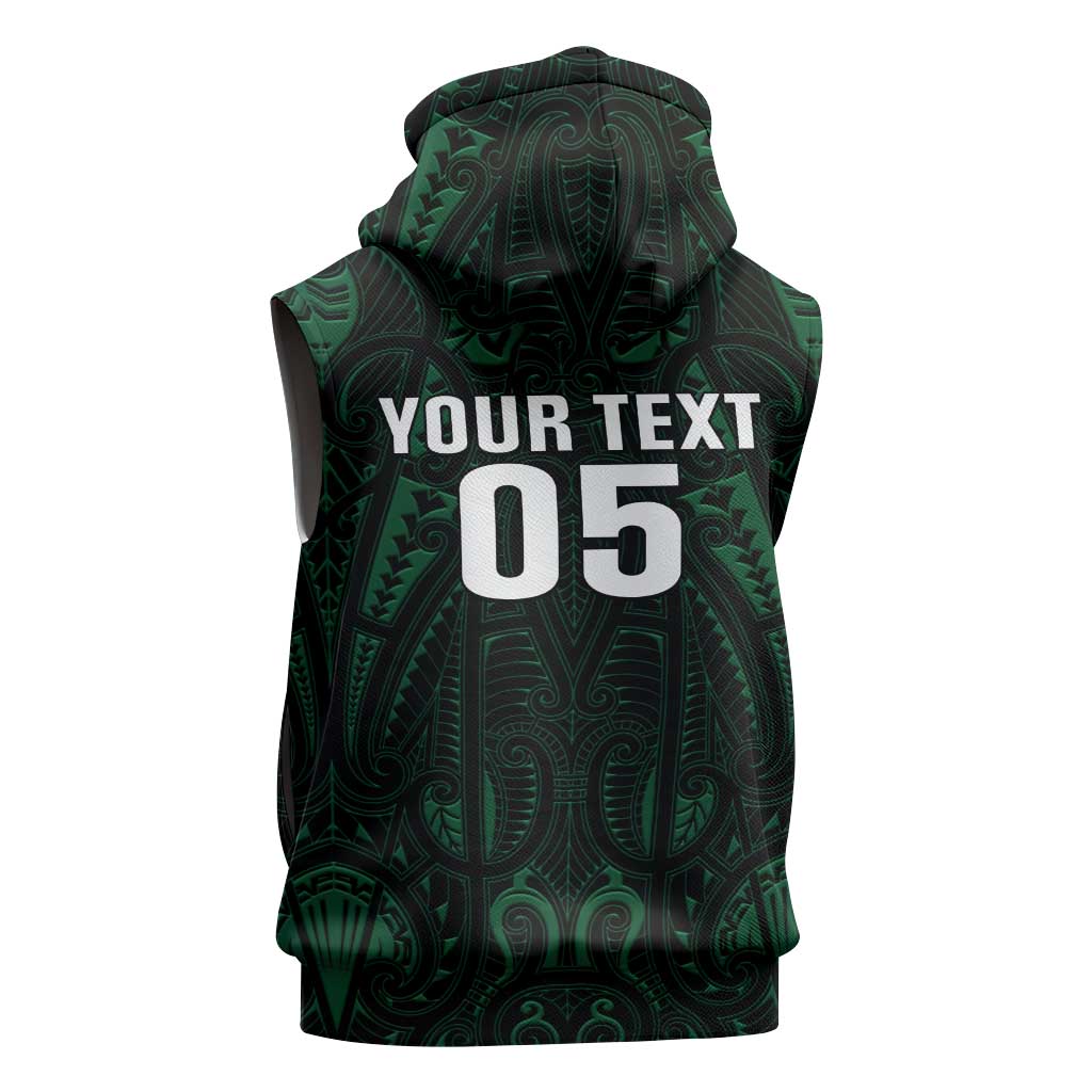 Custom New Zealand Fishing Sleeveless Hoodie Maori Tribal Pattern - Polynesian Pride