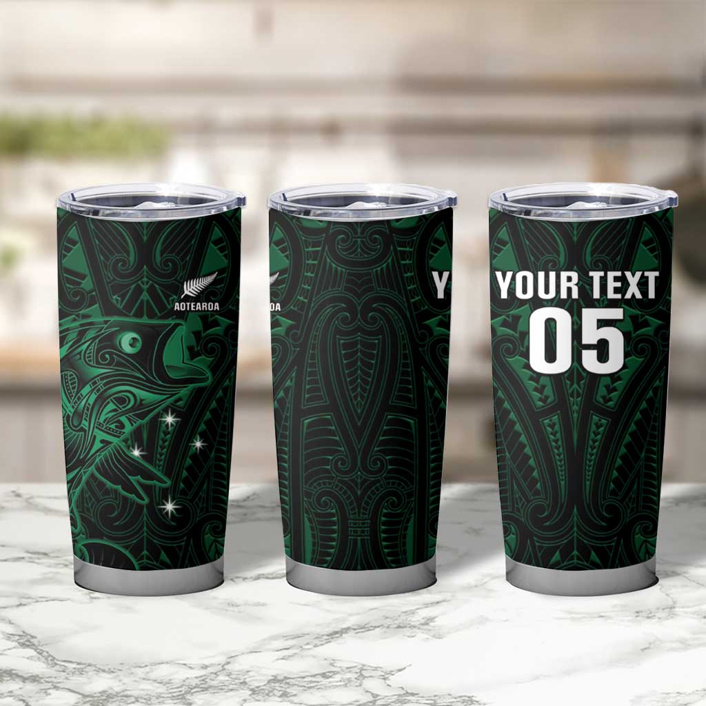 Custom New Zealand Fishing Tumbler Cup Maori Tribal Pattern - Polynesian Pride