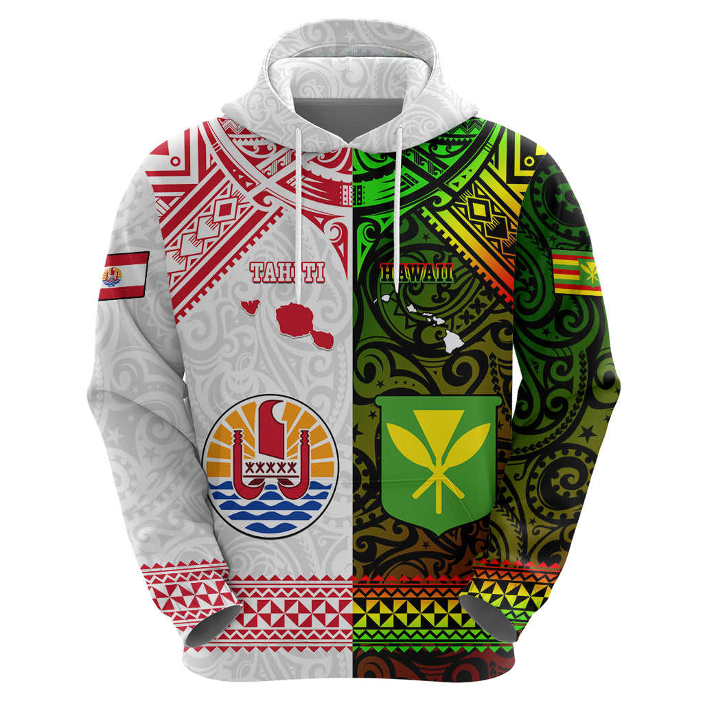 Custom Hawaii And Tahiti Hoodie Coat Of Arms Polynesian Pattern LT05 - Polynesian Pride