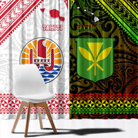 Hawaii And Tahiti Window Curtain Coat Of Arms Polynesian Pattern LT05 - Polynesian Pride