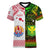 Custom Hawaii And Tahiti Women V Neck T Shirt Coat Of Arms Polynesian Pattern LT05 Female Reggae - Polynesian Pride