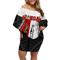 Personalised Tonga ANZAC Day Te Tau Manatui Kinautolu Family Matching Off Shoulder Short Dress and Hawaiian Shirt Lest We Forget LT05 Mom's Dress White - Polynesian Pride