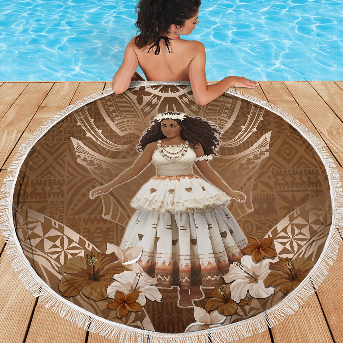 Bula Fiji Women's Day Beach Blanket With Fijian Tapa Pattern LT05 - Polynesian Pride