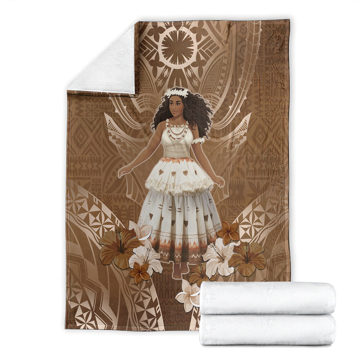 Bula Fiji Women's Day Blanket With Fijian Tapa Pattern