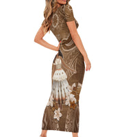 Bula Fiji Women's Day Family Matching Short Sleeve Bodycon Dress and Hawaiian Shirt With Fijian Tapa Pattern LT05 - Polynesian Pride