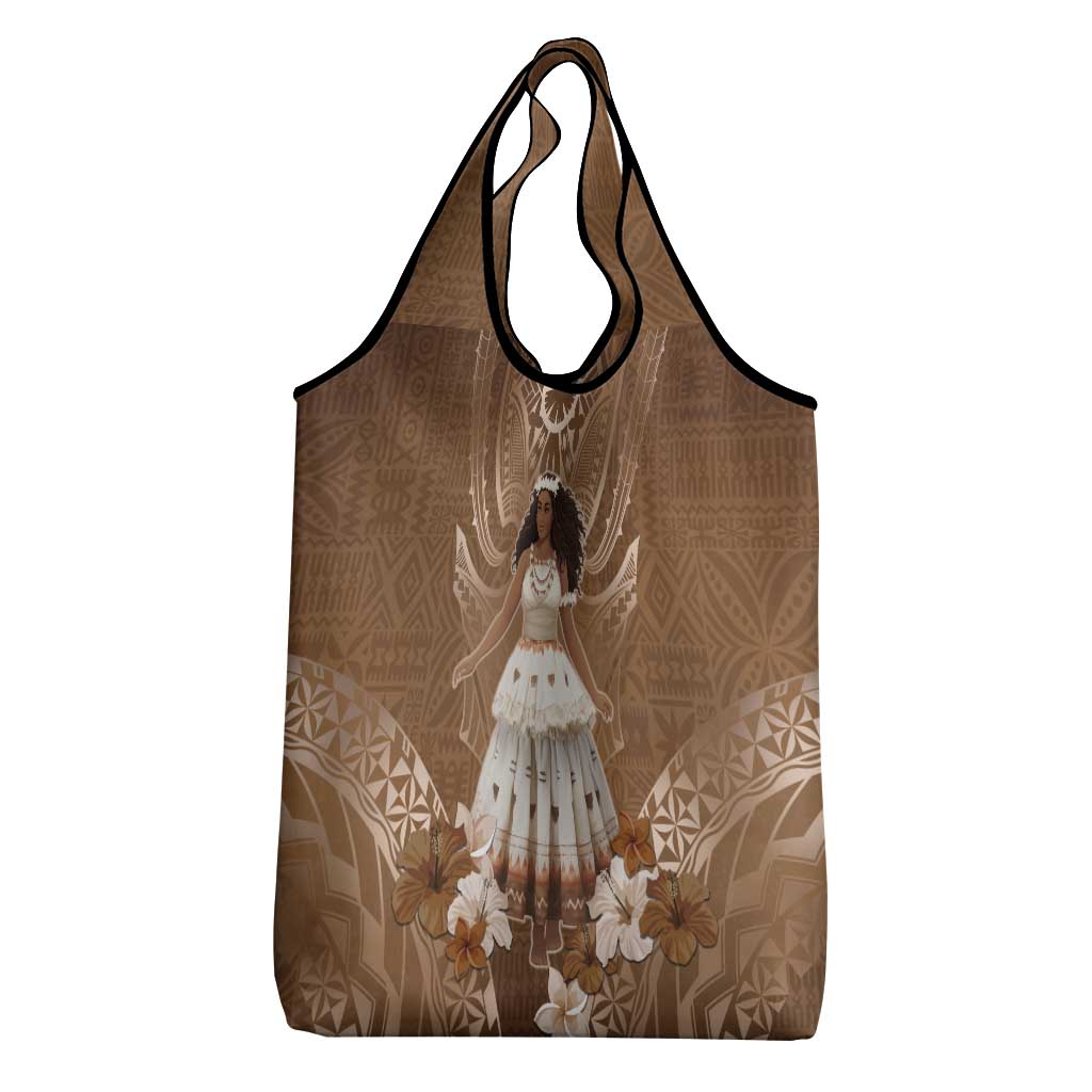 Bula Fiji Women's Day Grocery Bag With Fijian Tapa Pattern