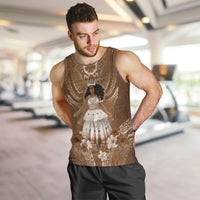 Bula Fiji Women's Day Men Tank Top With Fijian Tapa Pattern LT05 Brown - Polynesian Pride
