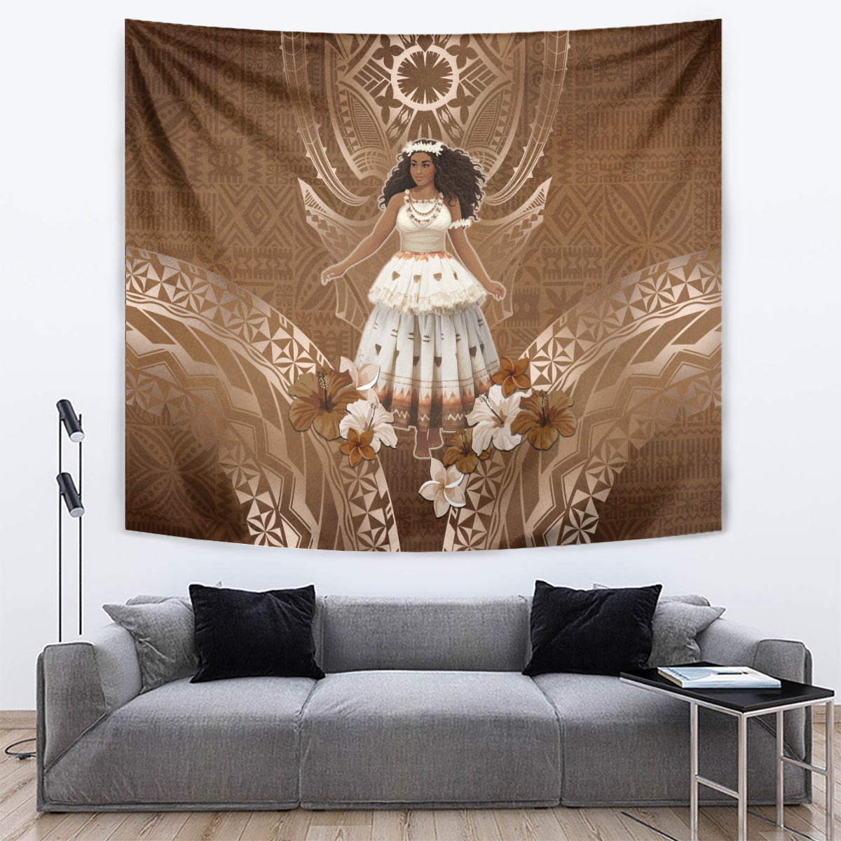 Bula Fiji Women's Day Tapestry With Fijian Tapa Pattern LT05 Brown - Polynesian Pride