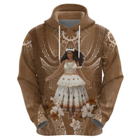 Bula Fiji Women's Day Zip Hoodie With Fijian Tapa Pattern LT05 - Polynesian Pride