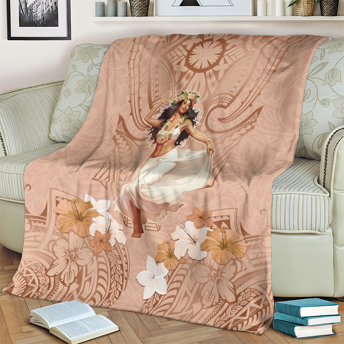 Hawaii Women's Day Blanket With Polynesian Pattern
