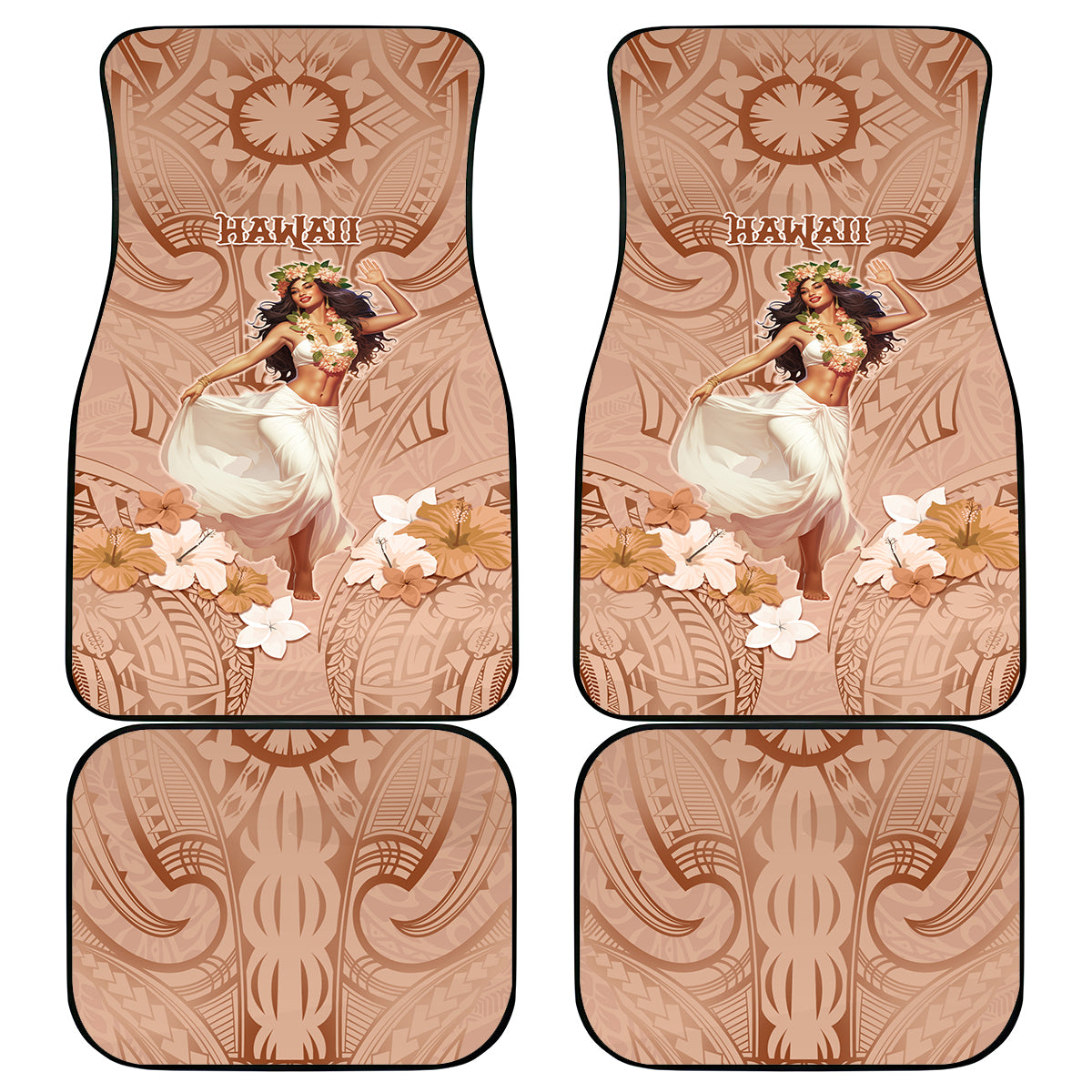 Hawaii Women's Day Car Mats With Polynesian Pattern