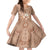Hawaii Women's Day Kid Short Sleeve Dress With Polynesian Pattern LT05 KID Brown - Polynesian Pride