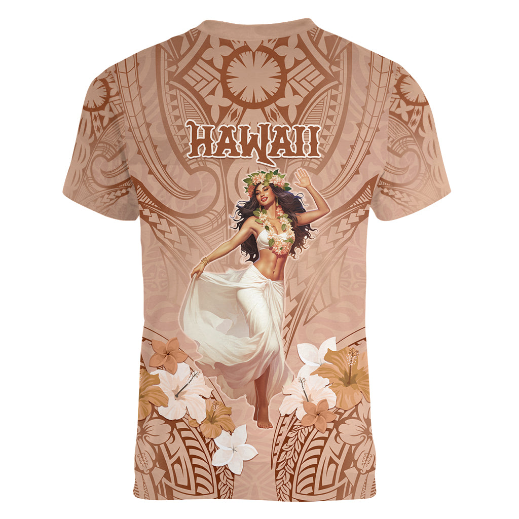 Hawaii Women's Day Women V Neck T Shirt With Polynesian Pattern LT05 - Polynesian Pride