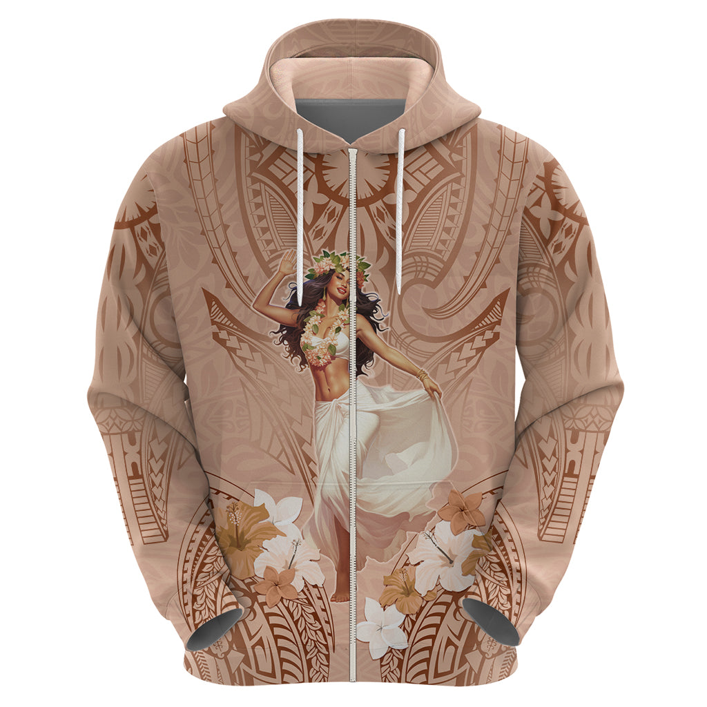 Hawaii Women's Day Zip Hoodie With Polynesian Pattern LT05 - Polynesian Pride