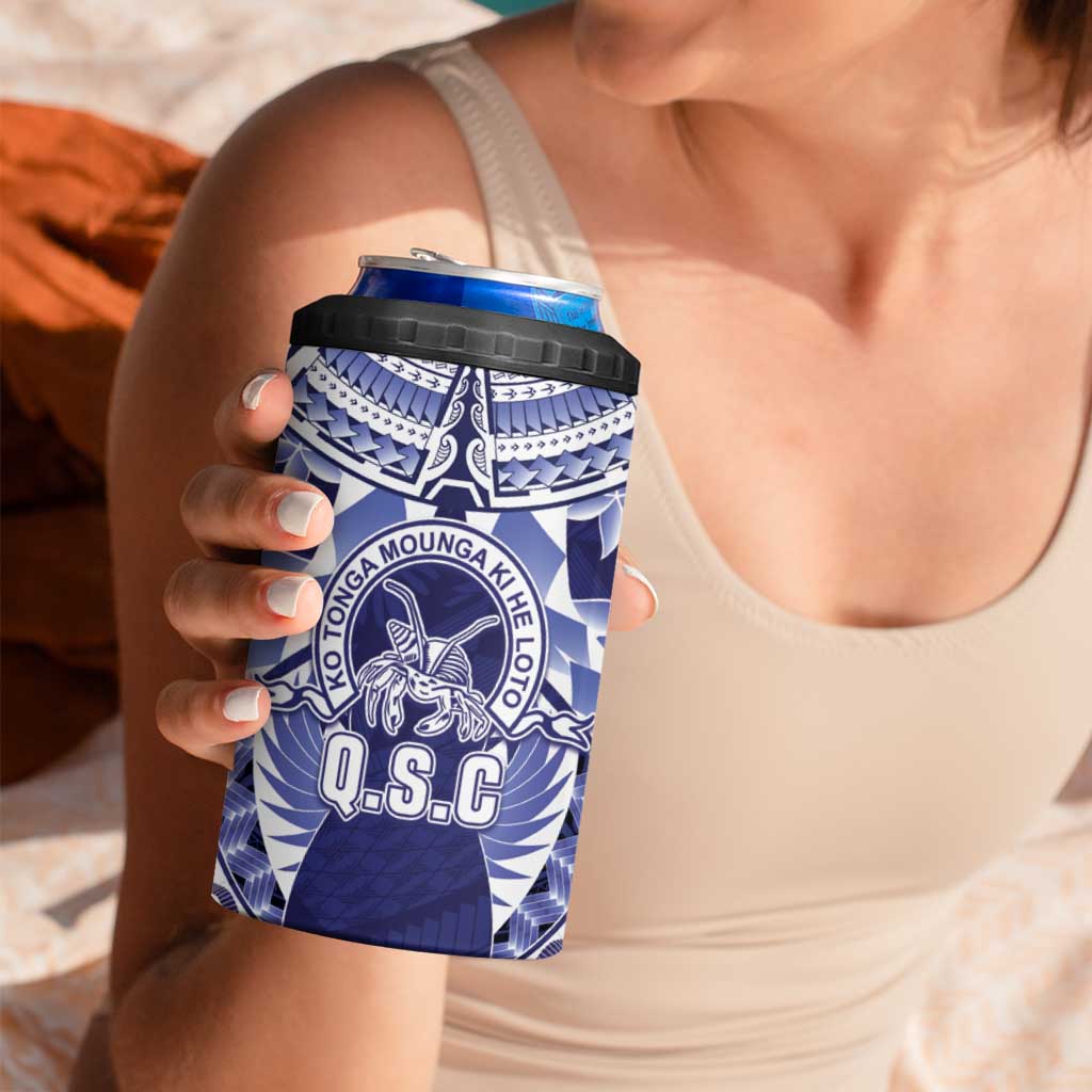 Personalised Tonga Queen Salote College 4 in 1 Can Cooler Tumbler Centenary Navy Version