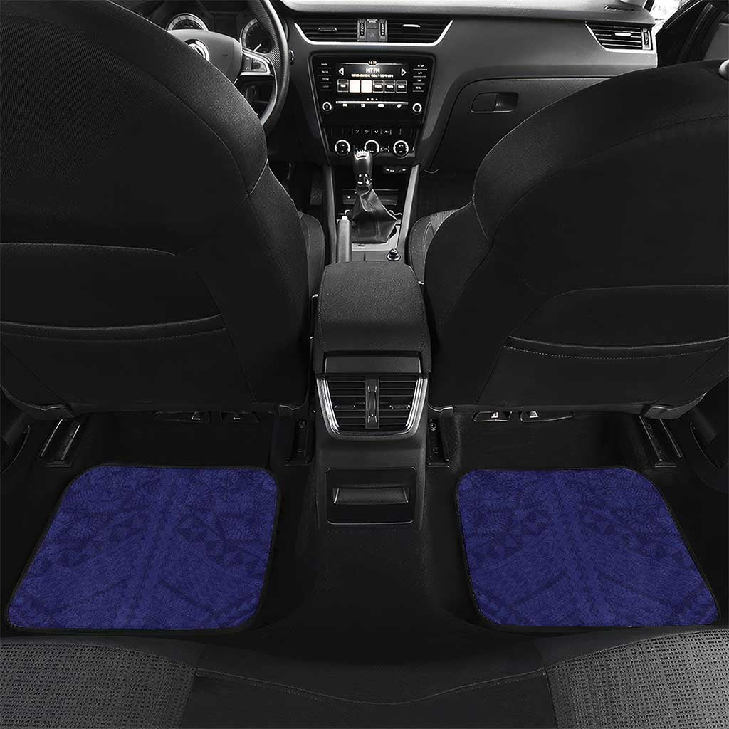 Personalised Tonga Queen Salote College Car Mats Centenary Navy Version LT05 Set 2pcs - Back Navy - Polynesian Pride