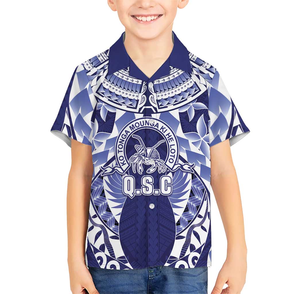 Personalised Tonga Queen Salote College Hawaiian Shirt Centenary Navy Version