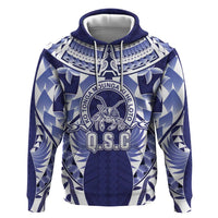 Personalised Tonga Queen Salote College Hoodie Centenary Navy Version LT05 Pullover Hoodie Navy - Polynesian Pride