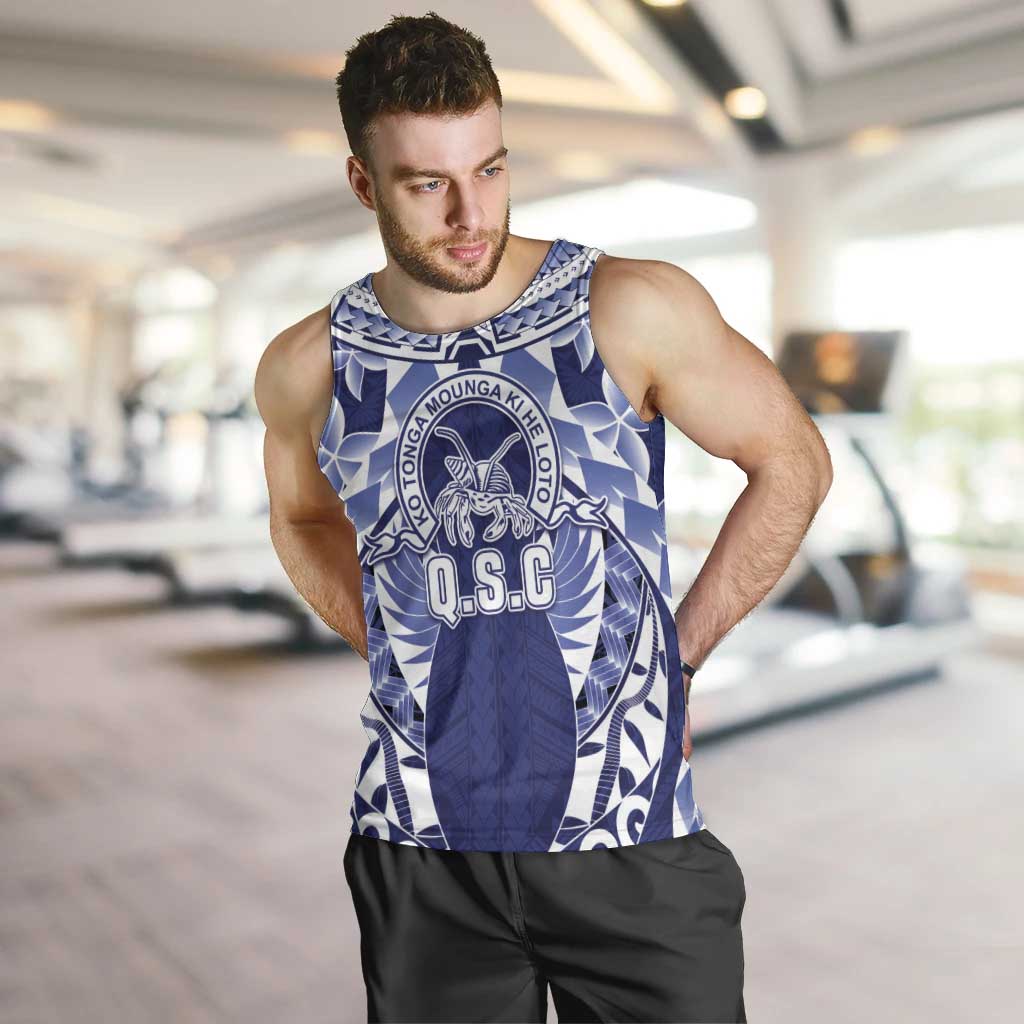 Personalised Tonga Queen Salote College Men Tank Top Centenary Navy Version
