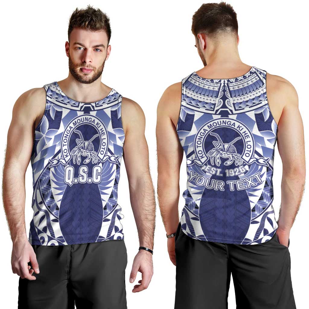 Personalised Tonga Queen Salote College Men Tank Top Centenary Navy Version