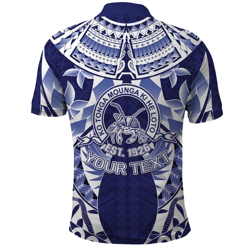 Personalised Tonga Queen Salote College Polo Shirt Centenary Navy Version