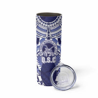 Personalised Tonga Queen Salote College Skinny Tumbler Centenary Navy Version LT05 - Polynesian Pride