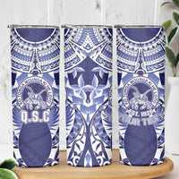 Personalised Tonga Queen Salote College Skinny Tumbler Centenary Navy Version LT05 - Polynesian Pride
