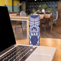 Personalised Tonga Queen Salote College Skinny Tumbler Centenary Navy Version LT05 - Polynesian Pride