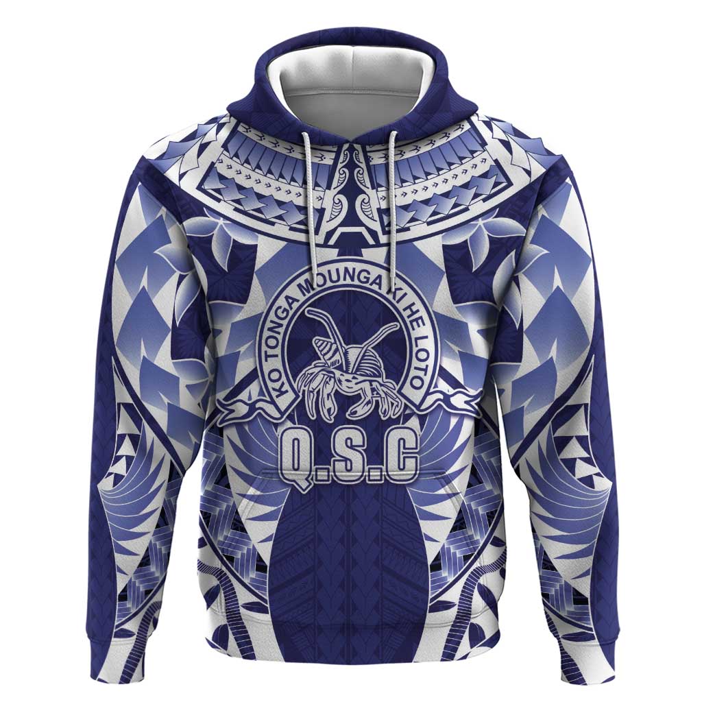 Personalised Tonga Queen Salote College Zip Hoodie Centenary Navy Version LT05 Pullover Hoodie Navy - Polynesian Pride
