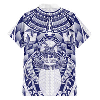Personalised Tonga Queen Salote College Family Matching Long Sleeve Bodycon Dress and Hawaiian Shirt Centenary White Version LT05 - Polynesian Pride