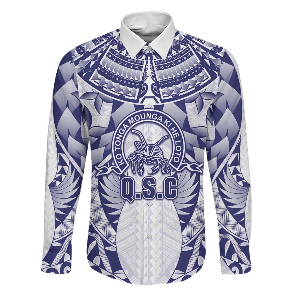Personalised Tonga Queen Salote College Family Matching Long Sleeve Bodycon Dress and Hawaiian Shirt Centenary White Version LT05 Dad's Shirt - Long Sleeve White - Polynesian Pride