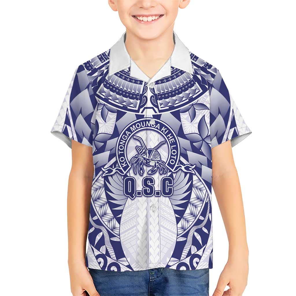 Personalised Tonga Queen Salote College Kid Hawaiian Shirt Centenary White Version