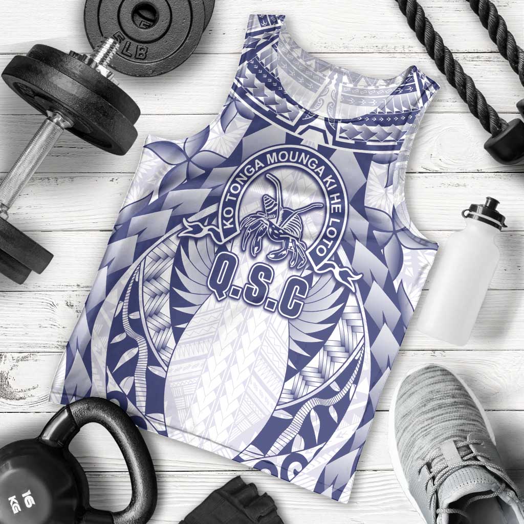 Personalised Tonga Queen Salote College Men Tank Top Centenary White Version LT05 - Polynesian Pride